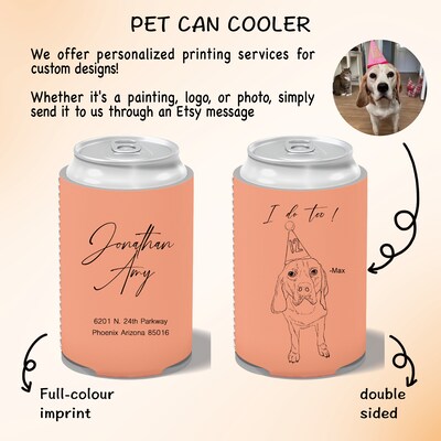 Cheers Personalized Pet Can cooler, beer hugger, Stubby Cooler, engage party favor, promotional product, wedding favor gift - image3
